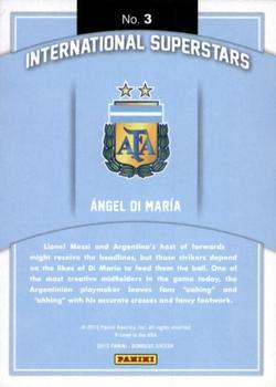 2015 Donruss - International Superstars Gold Panini Logo #3 Angel Di Maria Back