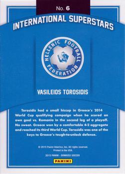 2015 Donruss - International Superstars Gold Panini Logo #6 Vasileios Torosidis Back