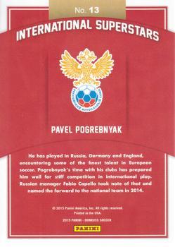 2015 Donruss - International Superstars Gold Panini Logo #13 Pavel Pogrebnyak Back