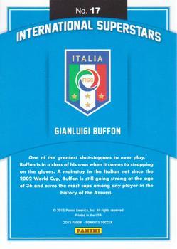 2015 Donruss - International Superstars Gold Panini Logo #17 Gianluigi Buffon Back