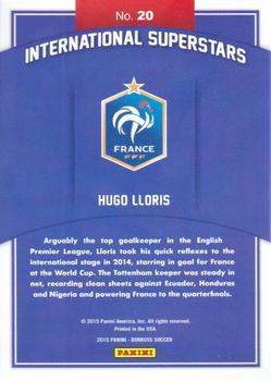 2015 Donruss - International Superstars Gold Panini Logo #20 Hugo Lloris Back