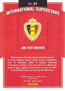 2015 Donruss - International Superstars Gold Panini Logo #21 Jan Vertonghen Back