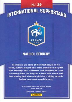 2015 Donruss - International Superstars Gold Panini Logo #29 Mathieu Debuchy Back