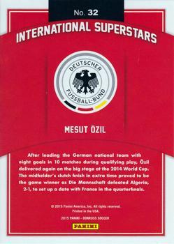 2015 Donruss - International Superstars Gold Panini Logo #32 Mesut Ozil Back