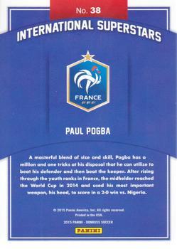 2015 Donruss - International Superstars Gold Panini Logo #38 Paul Pogba Back