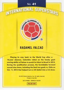 2015 Donruss - International Superstars Gold Panini Logo #41 Radamel Falcao Back