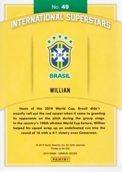 2015 Donruss - International Superstars Gold Panini Logo #49 Willian Back