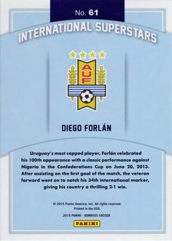 2015 Donruss - International Superstars Gold Panini Logo #61 Diego Forlan Back