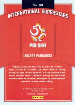 2015 Donruss - International Superstars Gold Panini Logo #69 Lukasz Fabianski Back