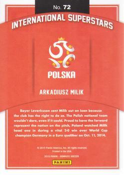 2015 Donruss - International Superstars Gold Panini Logo #72 Arkadiusz Milik Back