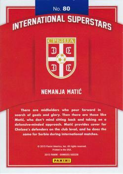 2015 Donruss - International Superstars Gold Panini Logo #80 Nemanja Matic Back