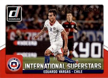 2015 Donruss - International Superstars Gold Press Proof #64 Eduardo Vargas Front