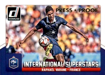 2015 Donruss - International Superstars Gold Press Proof #79 Raphael Varane Front