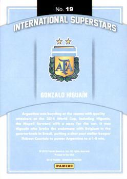 2015 Donruss - International Superstars Green Soccer Ball #19 Gonzalo Higuain Back
