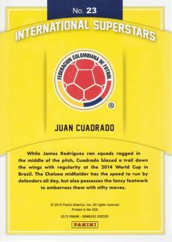 2015 Donruss - International Superstars Green Soccer Ball #23 Juan Cuadrado Back