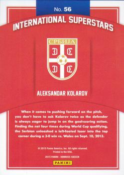 2015 Donruss - International Superstars Green Soccer Ball #56 Aleksandar Kolarov Back