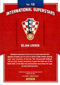 2015 Donruss - International Superstars Red Soccer Ball #12 Dejan Lovren Back