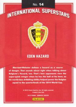 2015 Donruss - International Superstars Red Soccer Ball #14 Eden Hazard Back