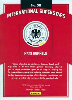 2015 Donruss - International Superstars Red Soccer Ball #30 Mats Hummels Back