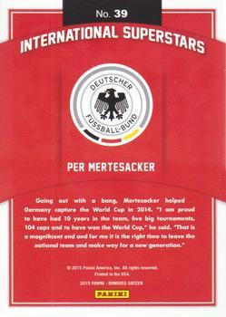 2015 Donruss - International Superstars Red Soccer Ball #39 Per Mertesacker Back