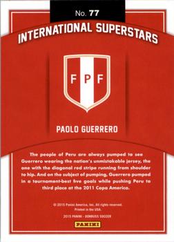 2015 Donruss - International Superstars Red Soccer Ball #77 Paolo Guerrero Back