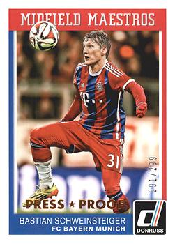 2015 Donruss - Midfield Maestros Bronze Press Proof #7 Bastian Schweinsteiger Front