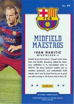 2015 Donruss - Midfield Maestros Bronze Press Proof #11 Ivan Rakitic Back