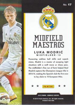 2015 Donruss - Midfield Maestros Bronze Press Proof #17 Luka Modric Back