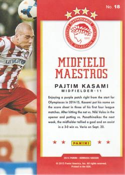 2015 Donruss - Midfield Maestros Bronze Press Proof #18 Pajtim Kasami Back
