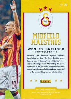 2015 Donruss - Midfield Maestros Bronze Press Proof #23 Wesley Sneijder Back