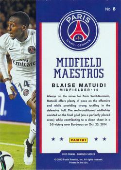 2015 Donruss - Midfield Maestros Gold Press Proof #8 Blaise Matuidi Back