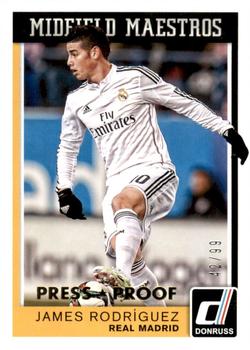 2015 Donruss - Midfield Maestros Gold Press Proof #12 James Rodriguez Front