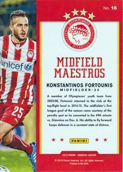 2015 Donruss - Midfield Maestros Gold Press Proof #16 Konstantinos Fortounis Back