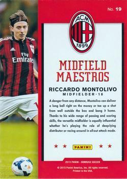 2015 Donruss - Midfield Maestros Gold Press Proof #19 Riccardo Montolivo Back