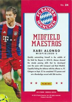 2015 Donruss - Midfield Maestros Gold Press Proof #24 Xabi Alonso Back