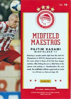 2015 Donruss - Midfield Maestros Green Soccer Ball #18 Pajtim Kasami Back