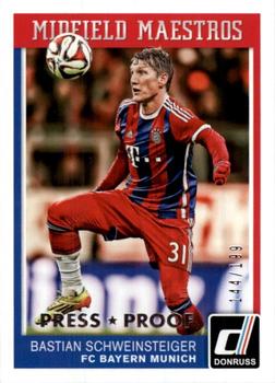 2015 Donruss - Midfield Maestros Silver Press Proof #7 Bastian Schweinsteiger Front