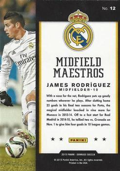 2015 Donruss - Midfield Maestros Silver Press Proof #12 James Rodriguez Back