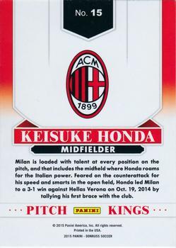 2015 Donruss - Pitch Kings Black Panini Logo #15 Keisuke Honda Back