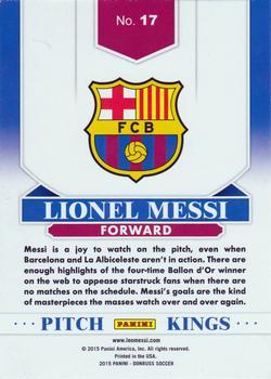 2015 Donruss - Pitch Kings Black Panini Logo #17 Lionel Messi Back
