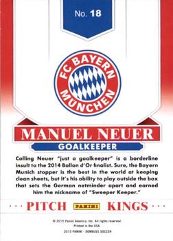2015 Donruss - Pitch Kings Bronze Press Proof #18 Manuel Neuer Back