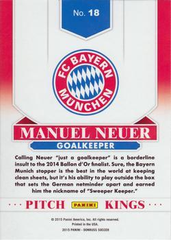2015 Donruss - Pitch Kings Silver Press Proof #18 Manuel Neuer Back