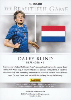 2015 Donruss - The Beautiful Game Signatures Gold #BG-DB Daley Blind Back