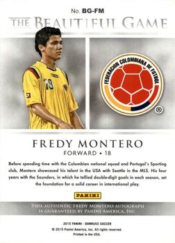 2015 Donruss - The Beautiful Game Signatures #BG-FM Fredy Montero Back