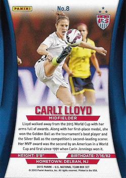 2015 Panini U.S. National Team #8 Carli Lloyd Back