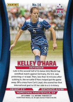 2015 Panini U.S. National Team #14 Kelley O'Hara Back