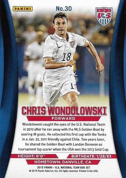 2015 Panini U.S. National Team #30 Chris Wondolowski Back