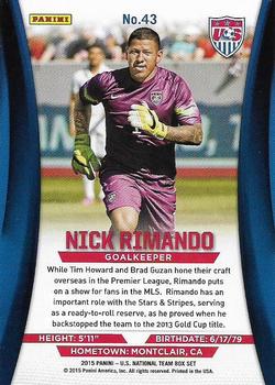 2015 Panini U.S. National Team #43 Nick Rimando Back