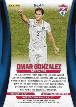 2015 Panini U.S. National Team #44 Omar Gonzalez Back