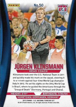 2015 Panini U.S. National Team #50 Jurgen Klinsmann Back